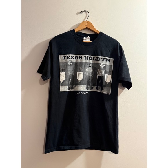 Hanes Other - Hanes Texas Hold'em Las Vegas Graphic T-Shirt Mens Medium Black Y2K Novelty Tee